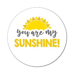 60 1.5-inch Sun Sticker Labels - You Are My Sunshine Birthday or Baby Shower