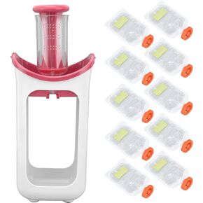 Baby Puree Maker, Safe Healthy Baby Food Masher Highly Durable Widely Used with Pouches for Camping for School for Home red