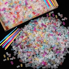 580 Pieces S Clips Crochet Hooks DIY for Rainbow Refill Kits Rubber Band Bracelets Clips S Connectors