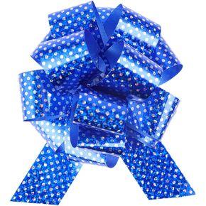 12Pcs Wave Point Wrap Pull Bows Gift Bows with Ribbon Bows for Gift Wrapping Gift Basket Gift Bag Box Wrapping Decor Birthday Anniversary Supplies (7IN, Purple)