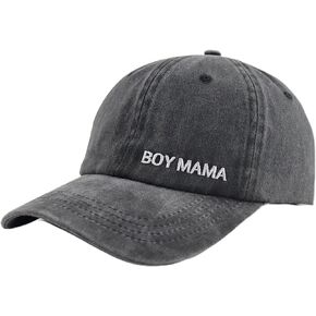 Boy Mama Hat for Women, Funny Adjustable Cotton Embroidered Mom Gifts Baseball Cap