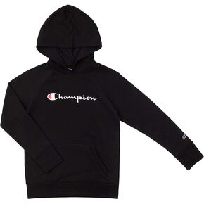Champion Kids Clothes Sweatshirts Girls Youth Heritage Fleece Pull On Hoody Sweatshirt with Hood (Black, Large)