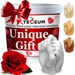 TECEUM Hand Casting Kit – Unique Father’s Day Gift – Ideal DIY Gift for Adults, Couples, Family – for Wedding, Anniversary, Baby Shower, Mother’s Day – Romantic Gifts – Kit 1