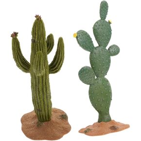 2pcs Faux Cactus Indoor Decor - Artificial Plants for Aquarium or Fish Tank Decorations - Micro Landscape Figurine - Simulated Cactus Ornament for Office Desk or Table Decor