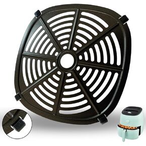6QT Air Fryer Grill Pan for DASH Tasti-Crisp Electric Air Fryer Oven, Upgraded Air Fryer Grill Plate Crisper Tray Insert Grate Rack Grid Shelf for Dash 6QT Air Fryers, Nonstick, Dishwasher Safe