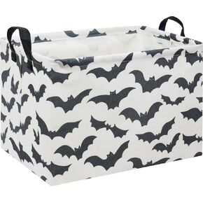 Rectangular Kids Storage Basket Gift Basket Baby Storage Basket Cute Kids Toy Storage Bin Organizer Shelf Book Basket Room Decor(Black Bats)