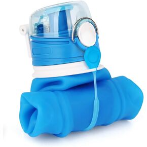 زجاجة مياه قابلة للطي سعة 35 أونصة من Valourgo، زجاجة مياه كبيرة للسفر خالية من مادة bpa وقابلة لإعادة الاستخدام (أسود) in Kuwait