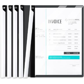 5PCS Clear Report Covers with Swing Clip, Professional Clear Front Presentation Folders Resume Folder, 30 Sheets Capacity A4 Size File Document Organizer, No Punch Needed (Black)