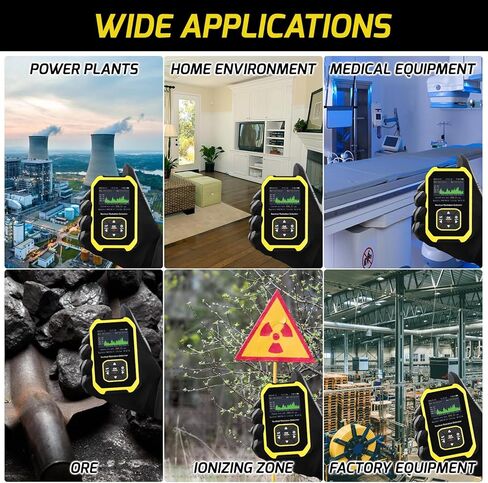 Geiger Counter Nuclear Radiation Detector Handheld Dosimeter Beta Gamma X-ray Radioactive Monitor Tester Alarm 5 Dosage Units Time Date Display for Industrial Use Research Home Personal in Saudi Arabia