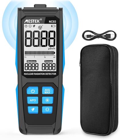كاشف الإشعاع النووي Geiger - كاشف الإشعاع MESTEK مع شاشة مزدوجة رقمية وتناظرية، جهاز قياس الأشعة السينية بيتا جاما المحمول، قابل لإعادة الشحن in Kuwait