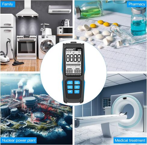 كاشف الإشعاع النووي Geiger - كاشف الإشعاع MESTEK مع شاشة مزدوجة رقمية وتناظرية، جهاز قياس الأشعة السينية بيتا جاما المحمول، قابل لإعادة الشحن in Kuwait