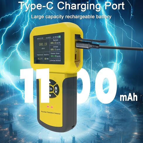كاشف الإشعاع النووي من هولدبيك جيجر، مقياس الجرعات الإشعاعية بيتا جاما جهاز كشف الأشعة السينية مع شاشة LCD، مقياس مراقبة الإشعاع القابل لإعادة الشحن مع 5 وحدات جرعة مبدلة، RH، درجة الحرارة in Kuwait