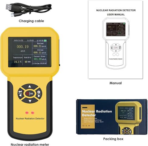كاشف الإشعاع النووي من هولدبيك جيجر، مقياس الجرعات الإشعاعية بيتا جاما جهاز كشف الأشعة السينية مع شاشة LCD، مقياس مراقبة الإشعاع القابل لإعادة الشحن مع 5 وحدات جرعة مبدلة، RH، درجة الحرارة in Kuwait
