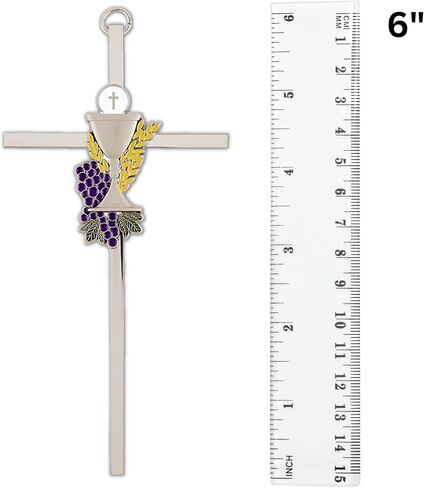 First Communion Cross With Chalice and Grapes Centerpiece, Religious Gifts for Girls or Boys, 6 Inches in Saudi Arabia