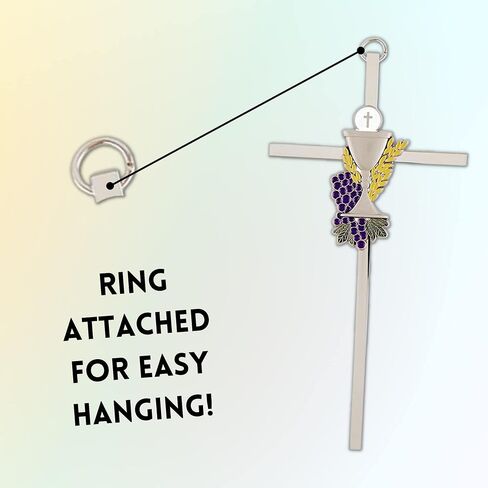 First Communion Cross With Chalice and Grapes Centerpiece, Religious Gifts for Girls or Boys, 6 Inches in Saudi Arabia