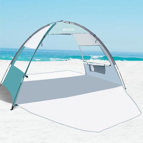 OutdoorMaster Beach Tent for 3 Person with 2 Doors, Easy Setup Sun Shade Shelter, Portable Beach Shade Sun Canopy with UPF 50+ UV Protection, Extendable Floor with Carrying Bag in Saudi Arabia