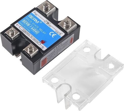 2 قطعة مرحل الحالة، مرحل الحالة الصلبة SSR-40AA التيار المتردد إلى مدخل التيار المتردد 70-250VAC للإخراج 24-480VAC 40A غطاء بلاستيكي أحادي الطور in Saudi Arabia