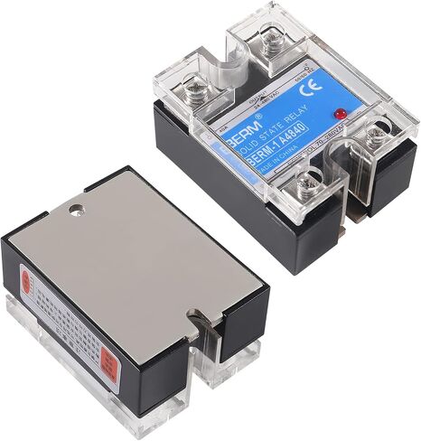 2 قطعة مرحل الحالة، مرحل الحالة الصلبة SSR-40AA التيار المتردد إلى مدخل التيار المتردد 70-250VAC للإخراج 24-480VAC 40A غطاء بلاستيكي أحادي الطور in Saudi Arabia