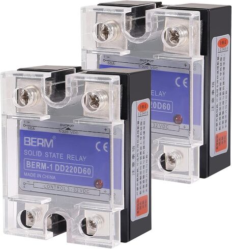 2 قطعة مرحل الحالة، مرحل الحالة الصلبة SSR-40AA التيار المتردد إلى مدخل التيار المتردد 70-250VAC للإخراج 24-480VAC 40A غطاء بلاستيكي أحادي الطور in Saudi Arabia