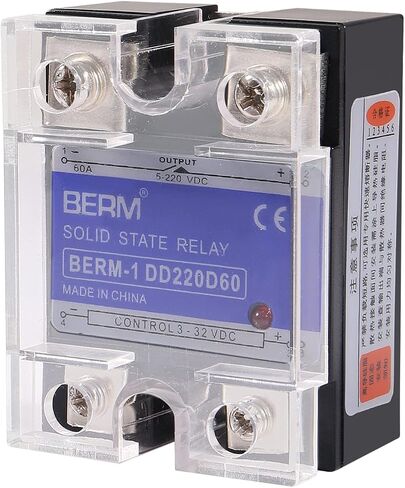 2 قطعة مرحل الحالة، مرحل الحالة الصلبة SSR-40AA التيار المتردد إلى مدخل التيار المتردد 70-250VAC للإخراج 24-480VAC 40A غطاء بلاستيكي أحادي الطور in Saudi Arabia