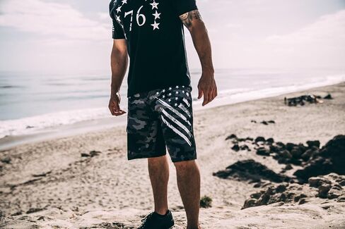 Tactical Pro Supply Men’s American Flag Board Shorts, Patriotic USA Flag Drawstring Waist Regular Fit in Saudi Arabia