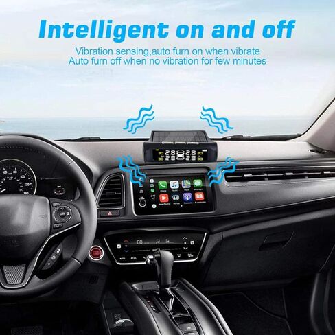 Car Tire Pressure Monitoring System,TPMS Solar Monitor System Universal Wireless Car Alarm Waterproof External Sensors 6 Modes Real-time & Temperature for Rv Trailer in Kuwait