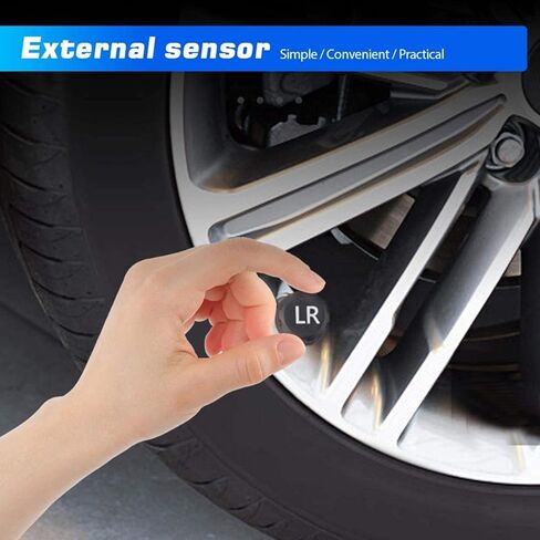 Car Tire Pressure Monitoring System,TPMS Solar Monitor System Universal Wireless Car Alarm Waterproof External Sensors 6 Modes Real-time & Temperature for Rv Trailer in Kuwait