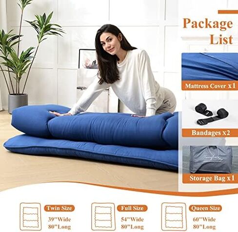 Japanese Futon Mattress Floor Mat Camping Mattresses for Tents Twin Mattress Pad Futon Mattress Pads Twin Size Floor Mattress for Kid Car Camping Mattress in Saudi Arabia