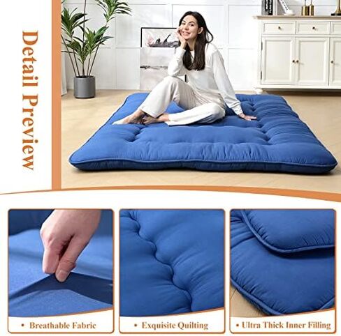 Japanese Futon Mattress Floor Mat Camping Mattresses for Tents Twin Mattress Pad Futon Mattress Pads Twin Size Floor Mattress for Kid Car Camping Mattress in Saudi Arabia