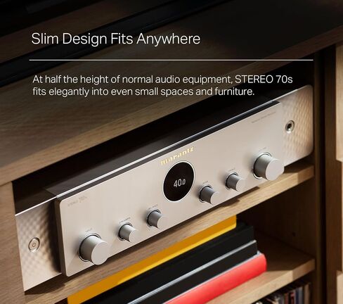 مستقبل Marantz STEREO 70s 2-Ch AV (75W X 2) - مستقبل المسرح المنزلي المدمج 4K/120 و8K، تضخيم فئة A/B، يدعم اتصال Spotify، Airplay 2، Bluetooth، والمزيد عبر Wi-Fi وHEOS Multi-Room in Saudi Arabia