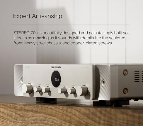 مستقبل Marantz STEREO 70s 2-Ch AV (75W X 2) - مستقبل المسرح المنزلي المدمج 4K/120 و8K، تضخيم فئة A/B، يدعم اتصال Spotify، Airplay 2، Bluetooth، والمزيد عبر Wi-Fi وHEOS Multi-Room in Saudi Arabia
