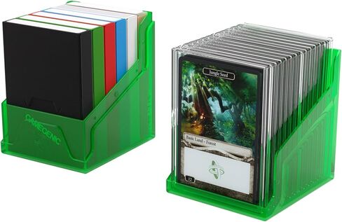 Gamegenic Bastion 100+ XL Deck Box - صغير الحجم وآمن ومنظم بشكل مثالي لبطاقات التداول الخاصة بك! تحمي بأمان أكثر من 100 بطاقة ذات أكمام مزدوجة، لون أخضر، مصنوعة in Saudi Arabia