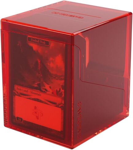 Gamegenic Bastion 100+ XL Deck Box - صغير الحجم وآمن ومنظم بشكل مثالي لبطاقات التداول الخاصة بك! تحمي بأمان أكثر من 100 بطاقة ذات أكمام مزدوجة، لون أحمر، مصنوعة in Saudi Arabia