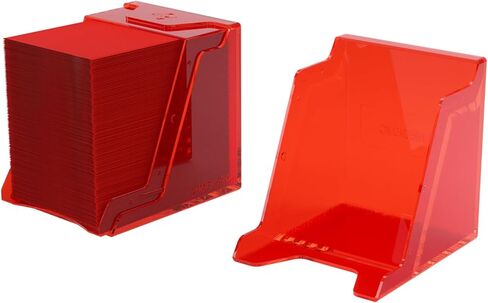 Gamegenic Bastion 100+ XL Deck Box - صغير الحجم وآمن ومنظم بشكل مثالي لبطاقات التداول الخاصة بك! تحمي بأمان أكثر من 100 بطاقة ذات أكمام مزدوجة، لون أحمر، مصنوعة in Saudi Arabia