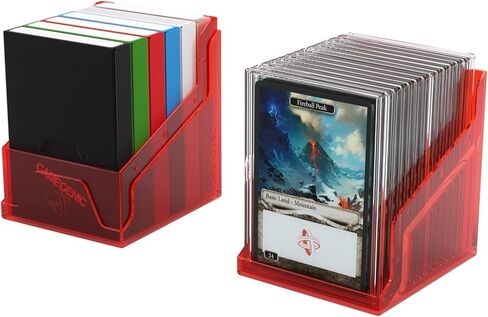 Gamegenic Bastion 100+ XL Deck Box - صغير الحجم وآمن ومنظم بشكل مثالي لبطاقات التداول الخاصة بك! تحمي بأمان أكثر من 100 بطاقة ذات أكمام مزدوجة، لون أحمر، مصنوعة in Saudi Arabia