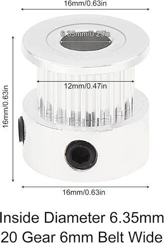 5 Pack GT2 Pulley 16 Teeth 5mm Bore 16T Timing Belt Pulley Wheel Aluminum for 3D Printer in Saudi Arabia