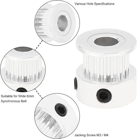 5 Pack GT2 Pulley 16 Teeth 5mm Bore 16T Timing Belt Pulley Wheel Aluminum for 3D Printer in Saudi Arabia