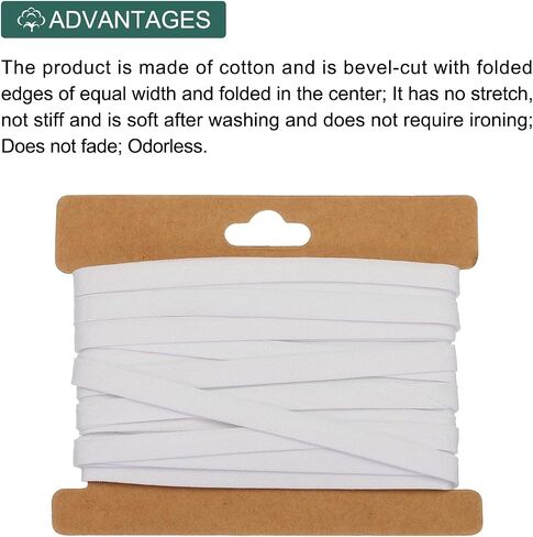MECCANIXITY 1/2 Inch Double Fold Bias Tape Continuous Bulk Cotton Bias Tape for Sewing Seaming Quilting Hemming Binding Crafts (Navy Blue 6 Yards) in Saudi Arabia