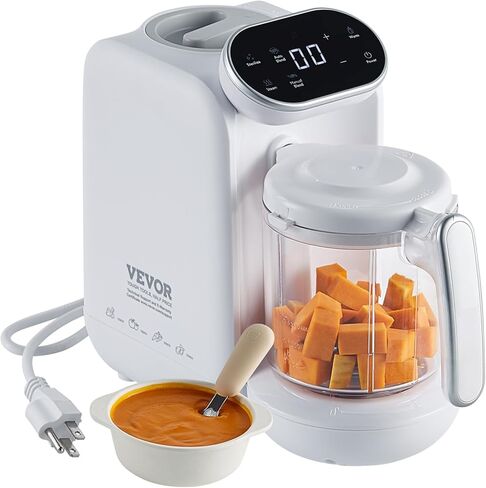 VEVOR Baby Food Maker, Baby Food Processor, BPA-Free 5 in 1 Baby Food Puree Blender Steamer Grinder with SUS304 Stainless Steel Blades and 750ML Tritan Container, for Food Fruit Vege Meat ETL, 430W in Saudi Arabia