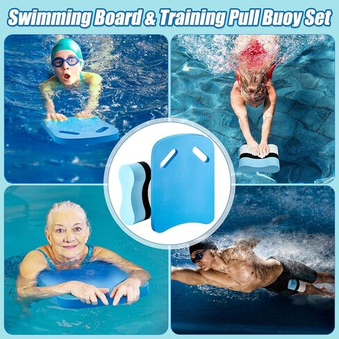 2 Pcs Swimming Kickboard Pull Buoy Set Training Aid Float Pull Buoy Leg Float Swimming Training Equipment Accessories for Hand Leg Adults Children Beginners Exercise Fitness in Saudi Arabia