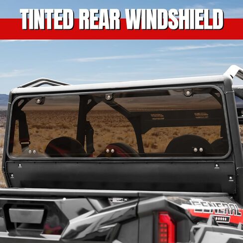 زجاج أمامي أمامي كامل وملون من A & UTV PRO لـ Polaris General 1000 / General 4 1000 /XP 1000 /XP 4 1000 2016-2024، ملحقات الزجاج الأمامي الخلفي المطلي الصلب لنافذة التهوية الأمامية، قطعتان in Kuwait