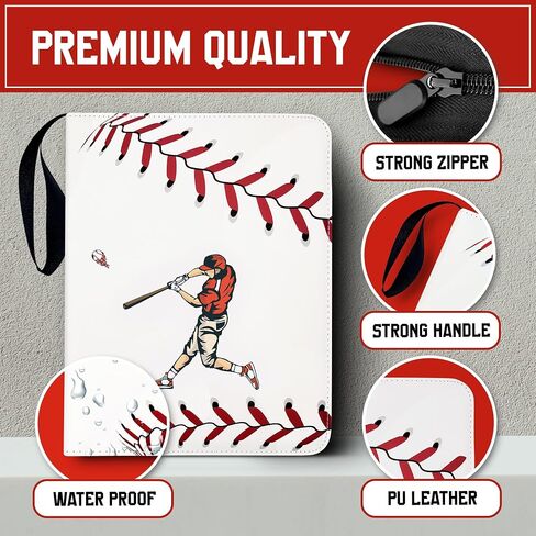 +1000 Pockets Baseball Card Binder, Baseball Card Binder With 56 Sleeves, Baseball Cards Album, Set Fit for Baseball Card, Trading Card holder, Baseball Card Folder, Sports Card Binder. in Saudi Arabia