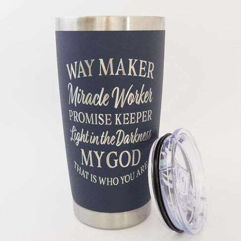 كوب قهوة Waymaker Miracle Worker Promise Keeper Jesus، كوب سفر مسيحي، هدايا الذكرى السنوية الرعوية للنساء (أبيض) in Saudi Arabia