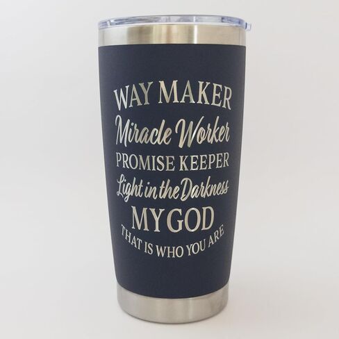 كوب قهوة Waymaker Miracle Worker Promise Keeper Jesus، كوب سفر مسيحي، هدايا الذكرى السنوية الرعوية للنساء (أبيض) in Saudi Arabia