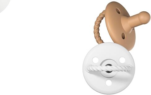 Silicone Baby Pacifier - Pacifier for Newborn - BPA Free - Two Pack - Food Grade Silicone - Two air Holes for Added Safety (Natural, Grey) in Saudi Arabia