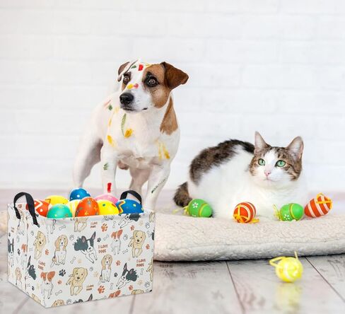 Rectangular Kids Storage Basket Gift Basket Baby Storage Basket Cute Kids Toy Storage Bin Organizer Shelf Book Basket Room Decor(Dogs) in Saudi Arabia