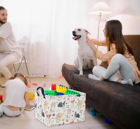Rectangular Kids Storage Basket Gift Basket Baby Storage Basket Cute Kids Toy Storage Bin Organizer Shelf Book Basket Room Decor(Dogs) in Saudi Arabia