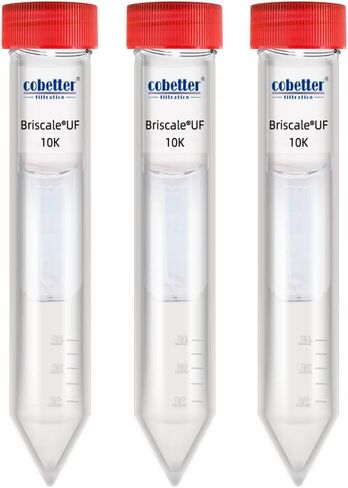 Briscale® Pack of 15 Ultra Centrifugal Filter 4mL Ultrafiltration Centrifuge Tube Unit with Regenerated Cellulose RC Membrane 3kDa in Saudi Arabia