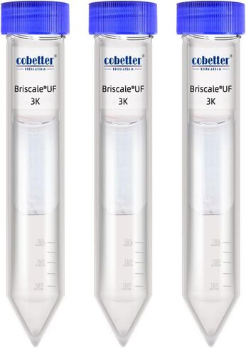 Briscale® Pack of 15 Ultra Centrifugal Filter 4mL Ultrafiltration Centrifuge Tube Unit with Regenerated Cellulose RC Membrane 3kDa in Saudi Arabia