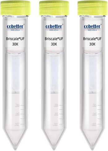 Briscale® Pack of 15 Ultra Centrifugal Filter 4mL Ultrafiltration Centrifuge Tube Unit with Regenerated Cellulose RC Membrane 3kDa in Saudi Arabia